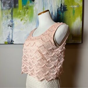 Topshop Cropped Lace Sleeveless Top